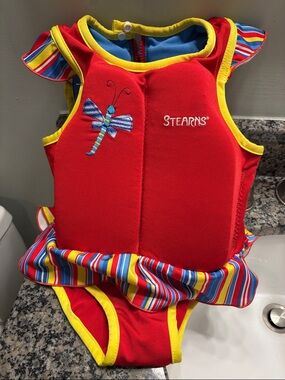 Stearns' Red Dragonfly Kids Swim Vest Suit, 30-50 lb
